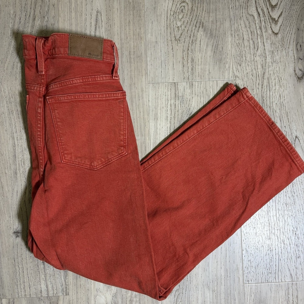 Madewell Jeans Women's 23 Burnt Red Perfect Vintage Wide Leg Crop Baggy